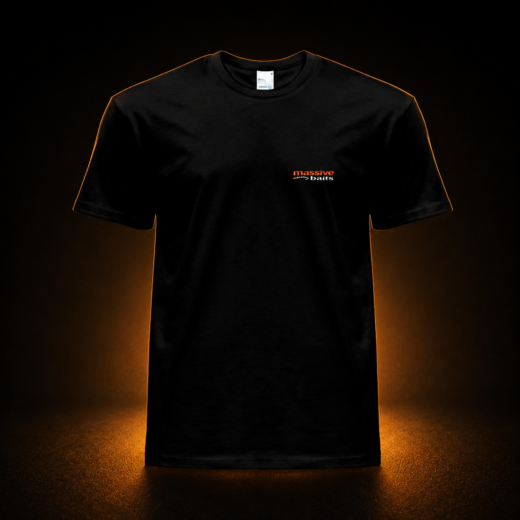 Massive Baits T-shirt Black Classic Embroidery