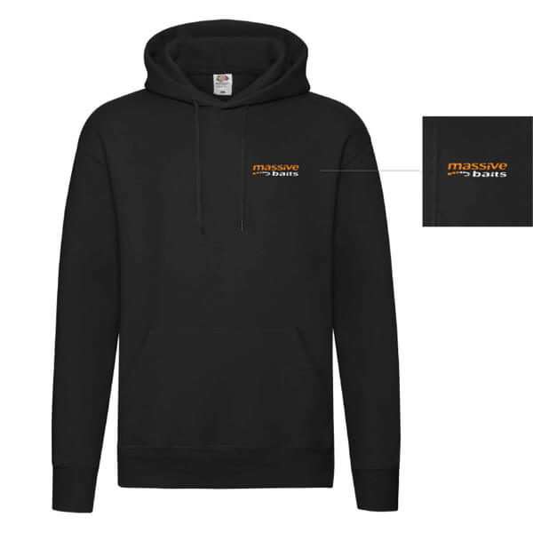 Massive Baits: Zwarte hoodie *borduurwerk*
